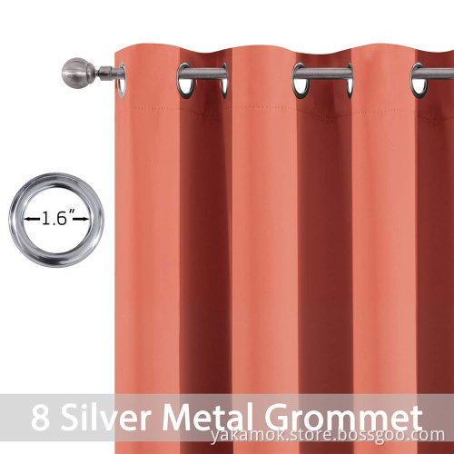 Rideaux occultants corail 84 pouces de long